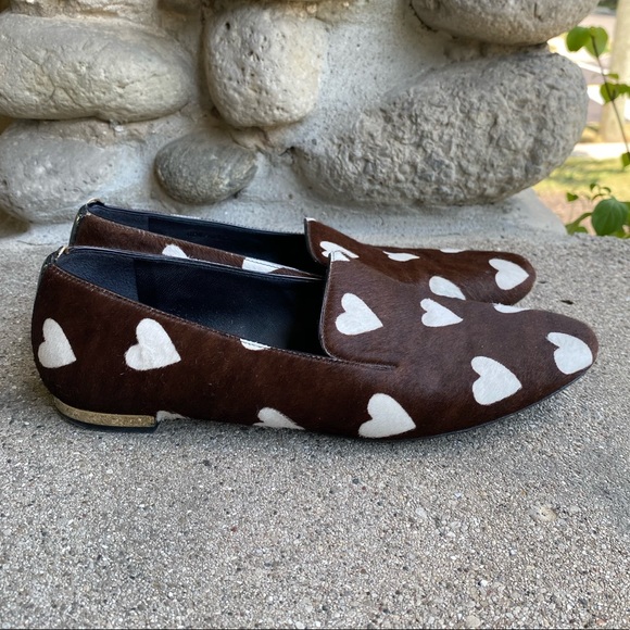 Burberry Brown Pony Hair Heart Loafers - 37 - Picture 2 of 12